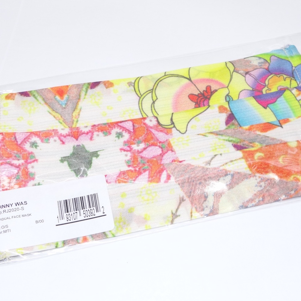 Johnny Was Silk Face Cover Mask Yellow Floral